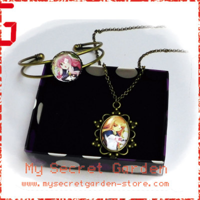 Familiar of Zero ( Zero no Tsukaima ) ゼロの使い魔 Louise de la Vallière Anime Cabochon Bronze Necklace and Bracelet Set